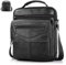 BAGZY Umhängetasche Herren Leder Schultertasche Mann Echtes Leder Umhängetasche Crossbody Bag Messenger Bags Tasche Brustbeutel Herren Handtasche Geschenke für Männer，Schwarz