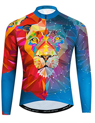 YOUALSO Langarm-Radtrikot für Herren, reflektierend, für BMX, MTB, atmungsaktiv und bequem, S-3XL, Ht12, L