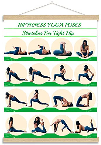Luxus-Poster, Yoga-Posen, dehnbar, eng, Hüfte, Yoga, Ganzkörpertraining, Yoga, Positionstabelle auf Leinwand, 61 x 76,2 cm