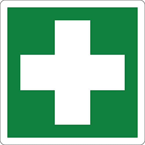 pubblimania Erste-Hilfe-Kassette, PVC, robust, selbstklebend, für Außen- und Innenbereich (Cm 12x12)