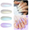 Vishine Vernis Gel Semi-permanent Nacré, 4 Couleurs Vernis à Ongles Blanc Perle Milky Vert Violet Effect Caméléon Nail Art Vernis avec Fil Shell Gel Vernis Soak Off UV LED 8ml