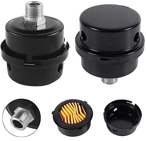 Luftkompressor Schalldämpfer Filter - 2 Stück Metall Luftfilter 3/8 16mm Gewinde Ansaugfilter für Kompressor Ansaugluftfilter Ersatz