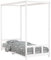 vidaXL Kinderbett, Kinder Bettgestell mit robusten Latten, Himmelbett für Kleinkinder ab 4 Jahren, Einzelbett Kinder Holzbett, Weiß 90x200 cm Massivholz Kiefer