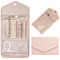 Aucuu Portable Jewelry Organizer - Folding Storage Bag for Earrings, Rings, Necklaces, Bracelets - Women & Girls Jewelry Gifts - Pink
