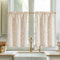 Vangao Leinen Scheibengardine Blumen kurz Vorhang Botanischer Druck Bistrogardine Modern Küchengardinen Gardine für Küche Wohnzimmer Landhaus Halbtransparent 2er-Set Braun auf Beige 65B x 90H(cm)