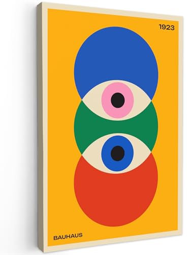 MuchoWow© Bild auf Leinwand Groß 80x120 cm XXL Schlafzimmer Bilder Badezimmer Wand Deko Wohnzimmer Modern Wanddeko Bilderwand Geschenk Bauhaus - Abstrakte Kunst - Vintage - Kunst - Art