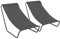 Harbour Housewares 2X Matt-Schwarz/Schwarz Klappbare Strandliege aus Oxford-Stoffs - Leicht Tragbar Draussen Garten Camping Sonne Bett Sonnenbank Schemel