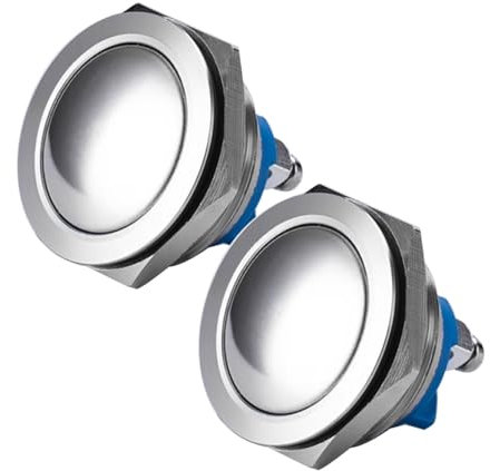 Gebildet 2pezzi Impermeabile 22mm Guscio in Metallo Pulsante Superiore Momentaneamente Rialzato 3A/12~250V SPST 1NO Pulsante di Avvio per Interruttore di Modifica (Testa Sferica)