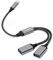 Adaptador de cable divisor USB C macho a 2 USB hembra, concentrador de puerto USB-A dual para transferencia/carga de datos, extensión adicional de cable de alimentación dividido de datos (gris)