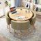 Rundes und quadratisches Esstisch-Set mit Stühlen, moderner Konferenztisch und 4 Stühlen, Empfangstisch und Stuhlkombination, Holz-Küchentisch-Set für 4 Personen, für Wohnzimmer, Esszimmer ( Color : G