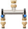 Distributeur d'eau 2 Voies en Laiton Y Adaptateur 3/4 avec 2 raccords de Robinet 3/4 vers 1/2 pour Maison, Cour/Machine à Laver