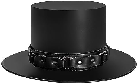 GMBYLBY Vintage Flat Top Hut für Erwachsene Bühnenauftritte Hut Themenparty Kappe Neuheit Halloween Dress Up Kostüm Magier Hut Gentlemen Zylinderhut Rollenspiel Cap