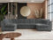 MKS MEBLE Sofa XXL U-Form Cord Grau, Wohnlandschaft U Form mit Schlaffunktion, Sofa mit Schlaffunktion, Schlafsofa mit Topper, Wohnzimmer Couch mit schlaffunktion - Comodo U - Dunkelgrau Cord