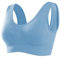 Memoryee Sports Bras Women 1 Pack Set Plus Size for Large Breasts Non Wired Inserts Washable Padded Push Up Multipack Vest Crop Top for Yoga Running Jogging Gym Lake Blue XL