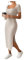 GORGLITTER Women's Square Neck Bodycon Midi Dresses Short Sleeve Ribbed Slit Tight Casual Dress Apricot M