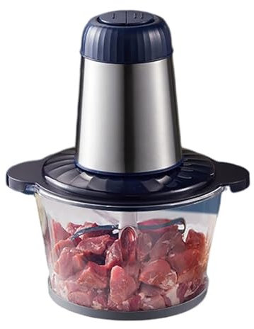FfiMe 300W Food Processor, 2L Kitchen Meat Blender, Mini Vegetable Chopper, Food Grinder with Glass Bowl, Meat, Vegetable, Fruit and Nut Food Chopper