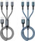 Multi Cable de Carga [2Pack 2M] 3 en 1 Multi USB Cargador Cable Nylon Cable USB con Micro USB Tipo C Lightning de Cargador Carga Rápida para Samsung Galaxy,Huawei,Honor,iPhone,Kindle,MacBook,LG