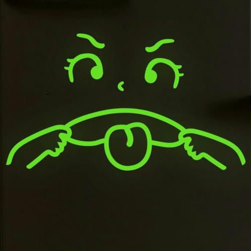 Glow in The Wall Stickers，Glow Wall Decals， 1/2Pcs 25 * 30cm Waterproof Smiley Face Luminous Toilet Stickers Funny Toilet Seat Stickers for Lid Wall Refrigerator(Jdx6006,25 * 30cm 1pieces)