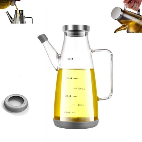 Generic Oil Dispenser Bottle with Drip Free Spout, 1000ml Glass, Leak Proof, Multi Use, For Home Kitchens, Dining Tables, Commercial Restaurants