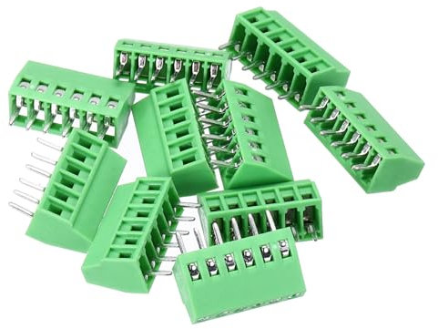 QUARKZMAN 10 connettori per morsetti a vite per montaggio su PCB a 6 pin, passo 2,54 mm/0,1 pollici, per circuiti stampati, per elettrodomestici e progetti industriali