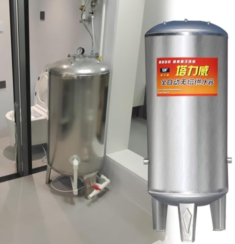 LJCSSD Druckwasserspeichertank 15 25 40 50 65 80 100 130 185 Gallonen vertikaler Wasserdrucktank aus Edelstahl mit Entlüftungsventil, Druckschalter, Druckmesser 100L/26.4Gal