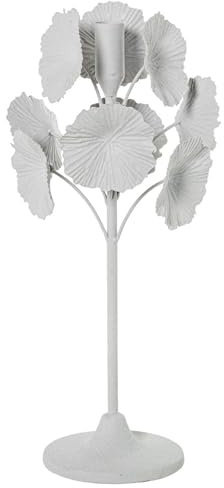 DRW Palme in Form eines Baumes aus Metall in Weiß, 17 x 17 x 38 cm