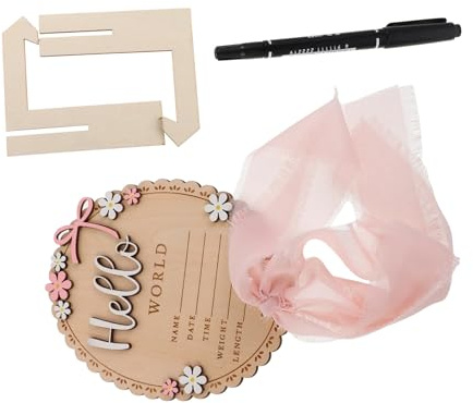 minkissy Neugeborenen-tafel Holz Namensschild mit Stift Personalisiertes Geburtsankündigungs-schild für Babyzimmer Vielseitige Keepsake Tafel zur Geburt und Babyparty Dekoration