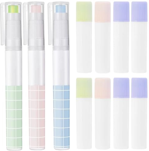 Glue Stick Refills for Pen-Style Adhesive, 11 Packs Replacement Cartridges, Grid Pattern Design, Pastel Colors, Compatible with Standard Pen-Style Glue Applicators