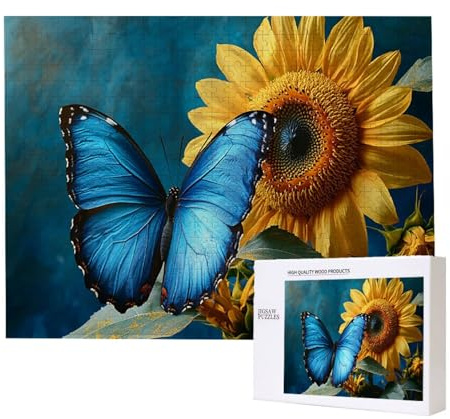 Puzzle 6000 Teile Erwachsene Schmetterling Sonnenblumen, Impossible Klassische Jigsaw Puzzles 179 x 105cm, Geschicklichkeitsspiel für die ganze Familie, Puzzle farbenfrohes Legespiel Home Dekor k-361