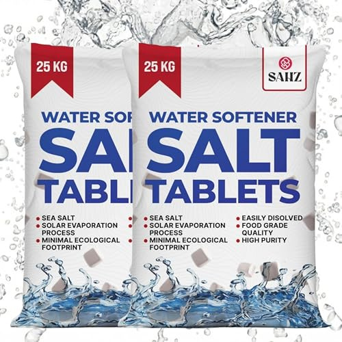50kg Water Softener Salt Tablets High Purity Salt for Water Softeners Easy to Use & Compatible with All Machines – Water Softener Tablets Helps Reduce Lime Scale