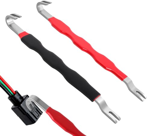 Lot de 2 outils de déverrouillage universels pour prise de voiture 19 cm | Outils de séparation de connecteurs avec double extrémité, extracteur électrique pour réparation automobile, entretien