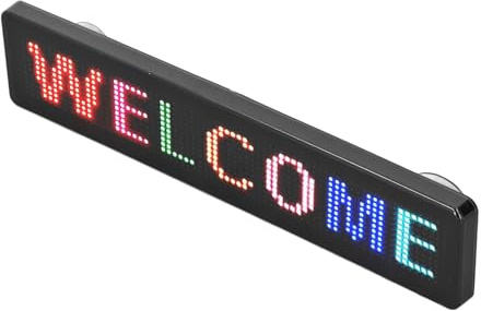 Eujgoov App-Steuerung, LED-Anzeige, USB-betriebenes LED-Schild, Benutzerdefinierte Textmuster, 12 X 72 Auflösung, für Auto-Heckscheibe, Innen- und Außenwerbung