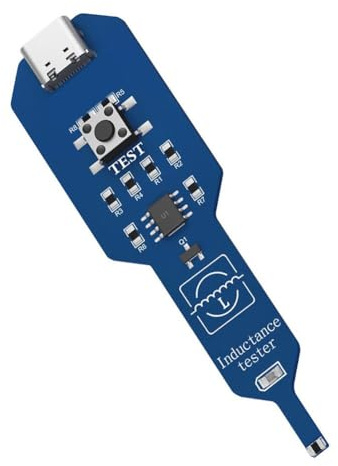 FUANA Induktivitätsprüfer für elektromagnetische Spulenfehlererkennung, tragbares ABS-Reparaturwerkzeug für Handy- und Computer-Motherboard-Fehlerbehebung, Blau, 82 x 22 mm
