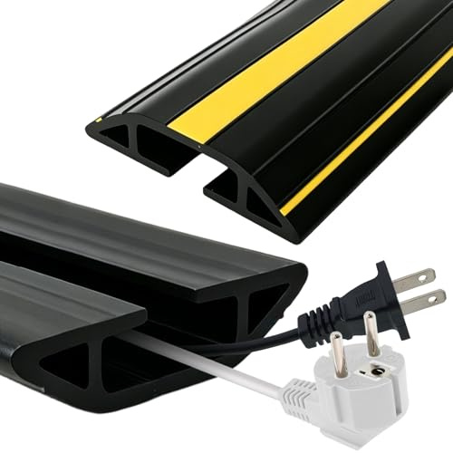 Floor Cable Cover,1 M Floor Cable Protectors Heavy Duty Wire Covers for Cable,Rubber Cable Protector for Home Office Factory Garage Workshop Warehouse