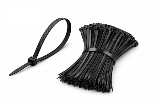 Black Nylon Cable Ties, 300mm x 3.6mm, PA66 Material, for Wire Cable Management, 100 Pack