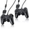 CSL - 2 x Gamepad für Playstation 2 PS2 mit Dual Vibration - Joypad Controller - neues Modell - schwarz