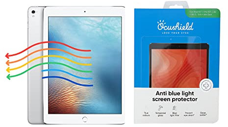 Ocushield Pellicola protettiva in vetro temperato con filtro luce blu - Pellicola 9.7 Apple iPad, iPad Air/Air 2, iPad Pro (1st Gen) – Pellicola iPad con filtro schermo – Accessori iPad