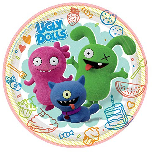 amscan 512085 Luncheon Napkins Movie 552085 Paper Plates Ugly Dolls Theme, 23cm, 8 pcs, Colour, 33cm