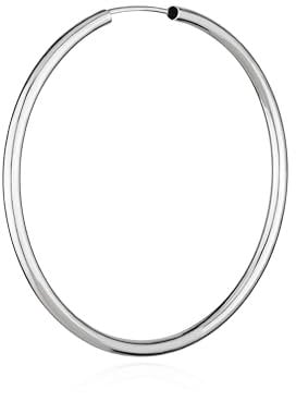 NKlaus Einzeln 585 Gold weißgold Creole Ohrring Ohrschmuck 1,9mm rund Goldohrring 40mm 9046