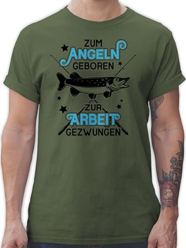 T-Shirt Herren - Angler Geschenke & Zubehör - Wie der Vater so der Sohn - Angeln - schwarz/orange - XL - Army Grün - Tshirt angelshirts Angel Shirt angelbekleidung angelshirt Fischerei t-Shirts