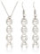 HMOOY Infinity Spiral DNA Doppelhelix Halskette Ohrringe Set Chemie Wissenschaft Biologie Molekül Anhänger Schmuck Set für Medizinstudenten (Silver)