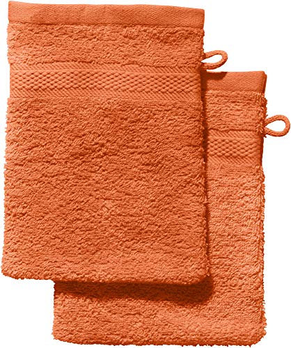REDBEST Waschhandschuh 2er-Pack Chicago Terra Größe 15x21 cm - saugstark, strapazierfähig, ideal für Reisen, Sport (weitere Farben)