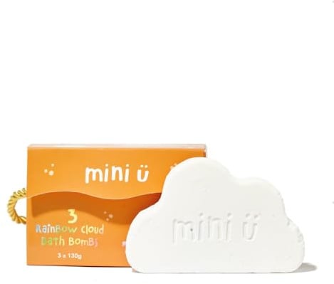 Mini U Cloud Badebomben (3er-Pack), Rainbow Trail Badekugeln für Kinder, vegan und tierversuchsfrei, ungiftig