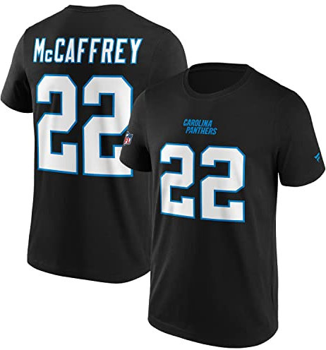 Fanatics - NFL Carolina Panthers McCaffrey Name & Number Graphic T-Shirt - Schwarz Farbe Schwarz, Größe XXL
