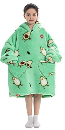 Pterygoid Übergroße Hoodie Decke mit Ärmeln, Super Weich und bequem Flanell Kinder Kapuzenpullover Hoodie Decke für Mädchen Jungen Teenager