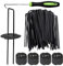 Bakulyor 50 Black Weed Control Membrane Pegs + 50 Buffer Washer, 6/150mm Garden Pegs, Metal Ground Landscape Staples Artificial Grass Pins Ground Cover Matting Fabric Artificial Barrier Stakes