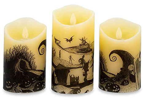 Nightmare Before Christmas Disney LED Flickering Flameless Candles | Set of 3