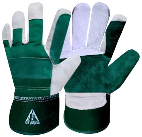 ITC Gartenhandschuhe für Herren und Damen, Atmungsaktive Gartenhandschuhe, Leder-Arbeitshandschuhe, Schwerlast Dornfeste Gartenhandschuhe zum Graben, Jäten, Pflanzen und Bauen