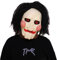 SINSEN Halloween Saw Mask Scary Jigsaw Costume Props Horror Clown Cosplay Full Head Mask with Hair for Adult Christmas Carnival Festival Party