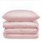 Nordic Paradise - Housse de Couette de Luxe en Satin de Coton 140x220 cm + 2 Taies d'oreiller 60x60 cm - Set de Linge de lit avec Fermeture Éclair Fine - Couleur Rose Doux